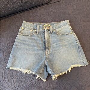 Madewell Distressed Blue Denim Shorts